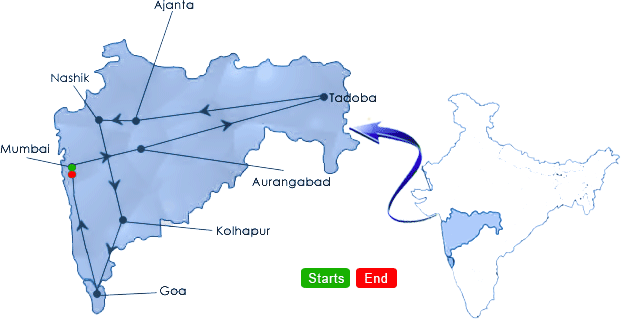 Deccan Odyssey Train Tour Map
